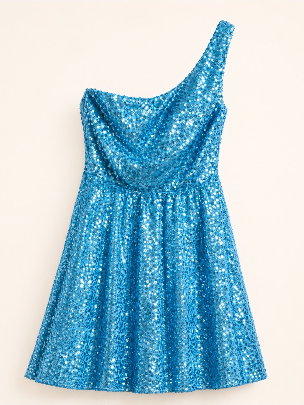 Jodi Kristopher One Shoulder Sequin Party Dress Blue Size 5